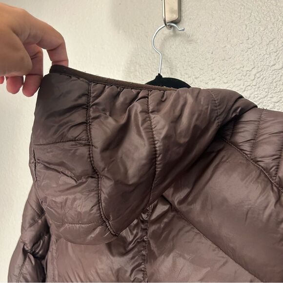 BCBGENERATION Hooded Puffer Down Packable Jacket Chocolate Brown Size XS - Picture 11 of 15